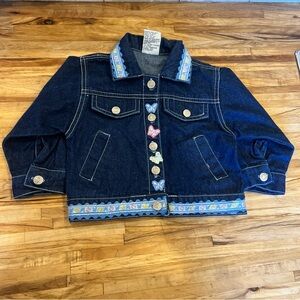 Baby Paris Vintage Baby 12-18mo Denim Jacket with Butterfly Details